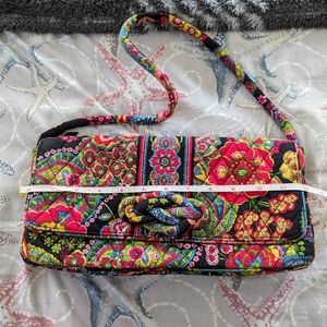 Vera Bradley magnetic clutch with strap, Sunset Safari